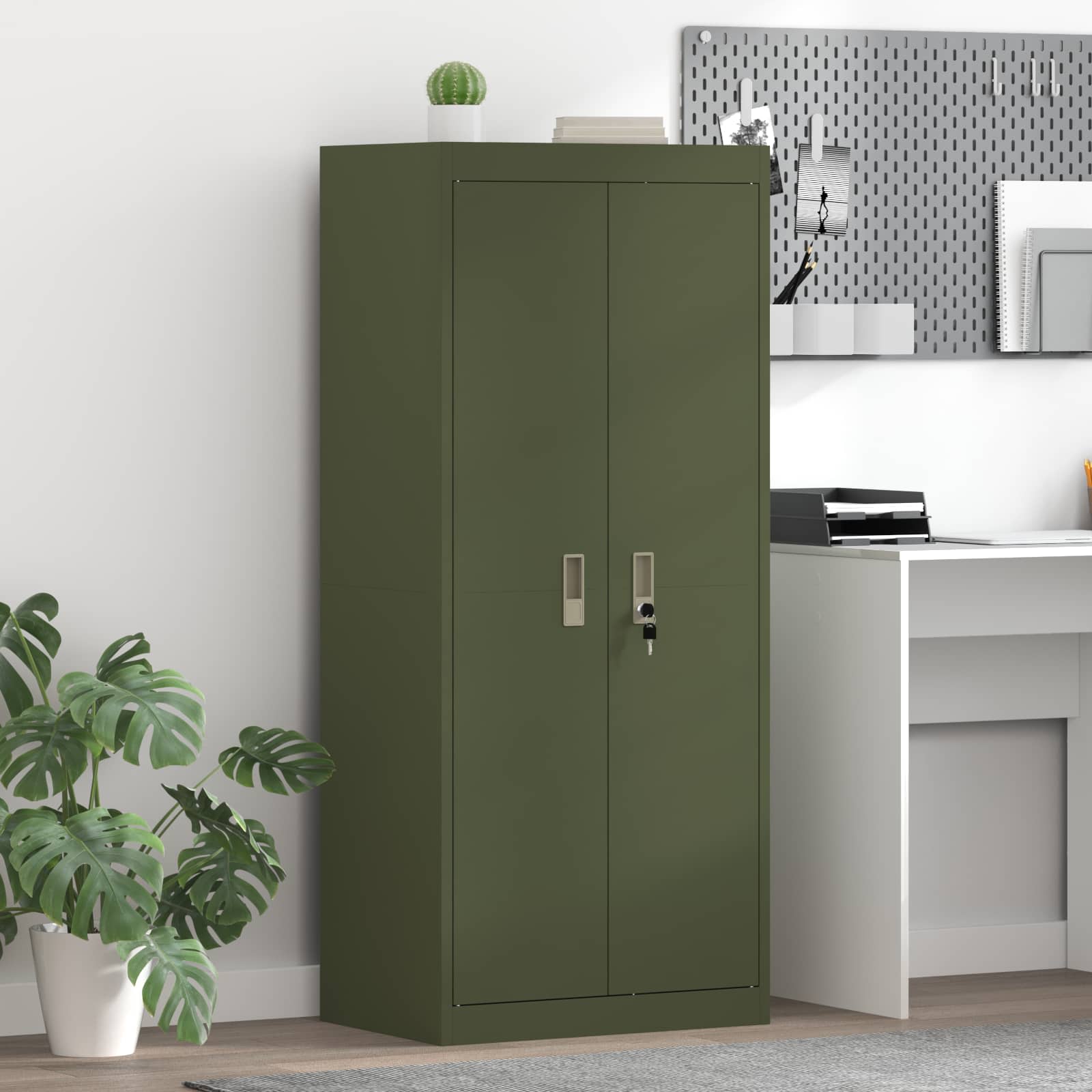 Armoire de rangement avec stockage Vert olive 60 x 40 x 140 cm
