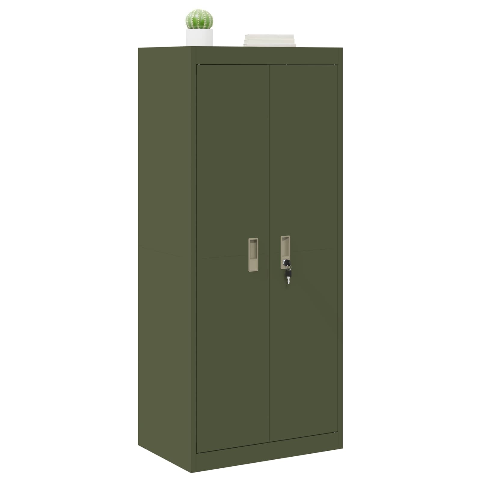 Armoire de rangement avec stockage Vert olive 60 x 40 x 140 cm - XIOS