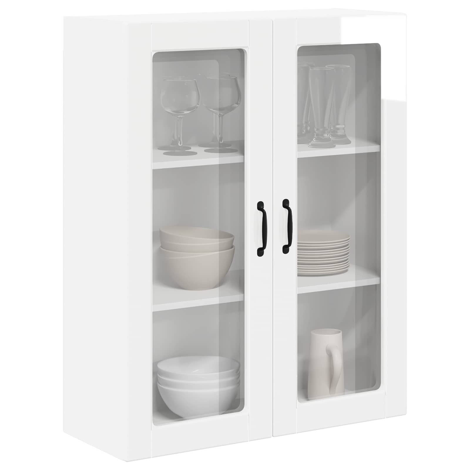 Cabinet en verre mural LUCCA Blanc brillant 80 x 31 x 100 cm - XIOS