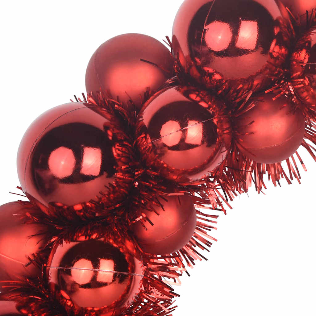 Couronnes de Boules de Noël 2 pcs Rouge 33 x 33 x 7 cm - XIOS