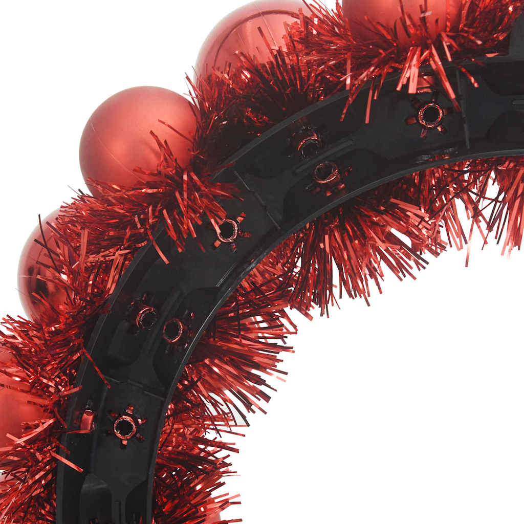 Couronnes de Boules de Noël 2 pcs Rouge 33 x 33 x 7 cm - XIOS