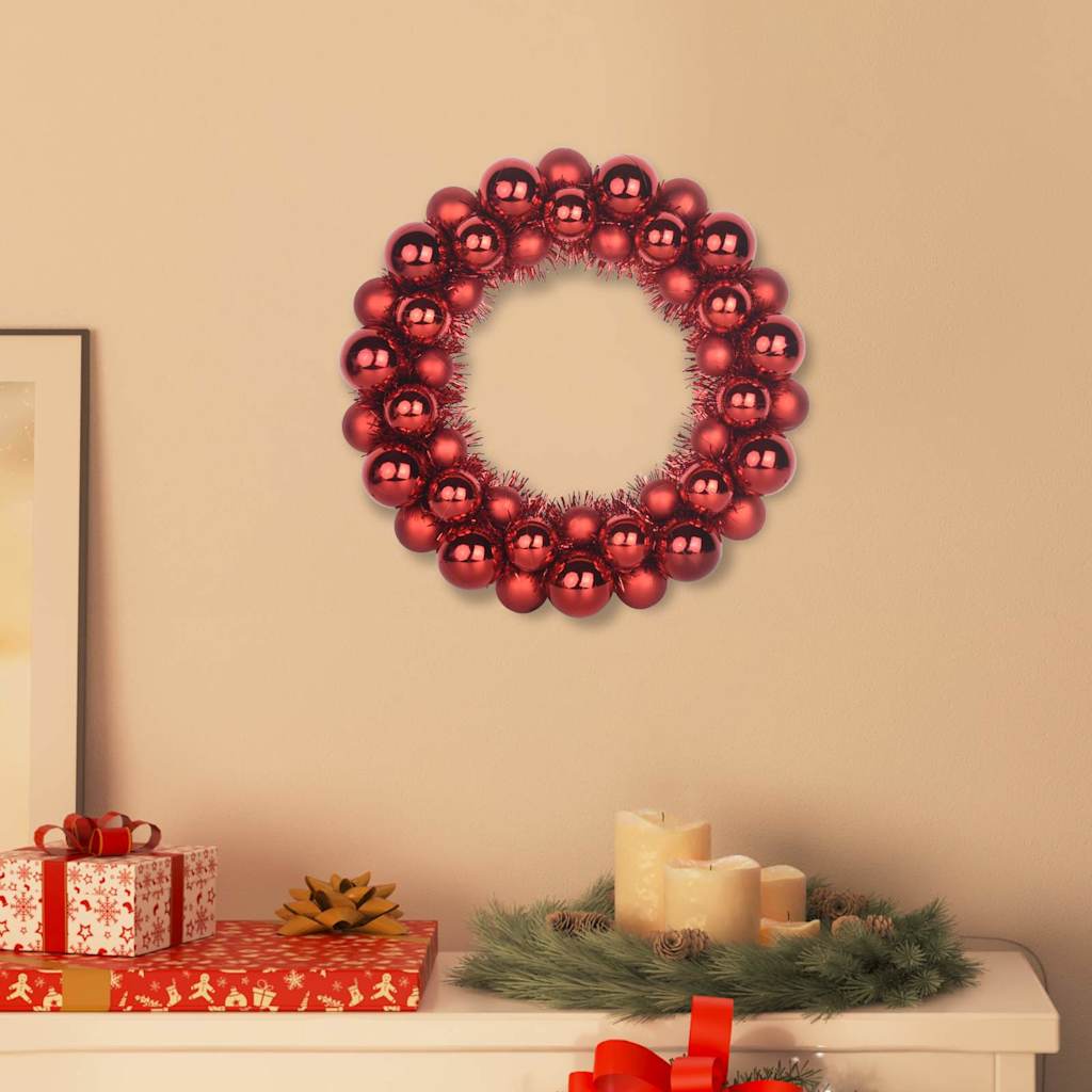 Couronnes de Boules de Noël 2 pcs Rouge 33 x 33 x 7 cm - XIOS