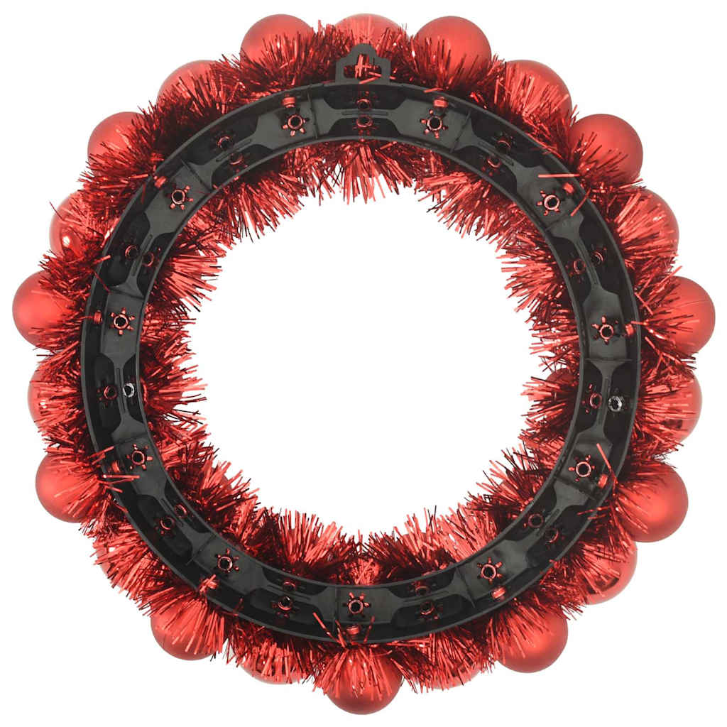 Couronnes de Boules de Noël 2 pcs Rouge 33 x 33 x 7 cm - XIOS