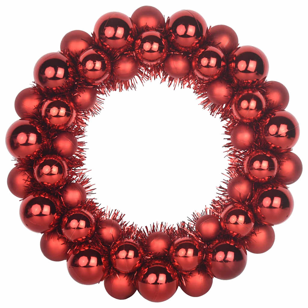 Couronnes de Boules de Noël 2 pcs Rouge 33 x 33 x 7 cm - XIOS
