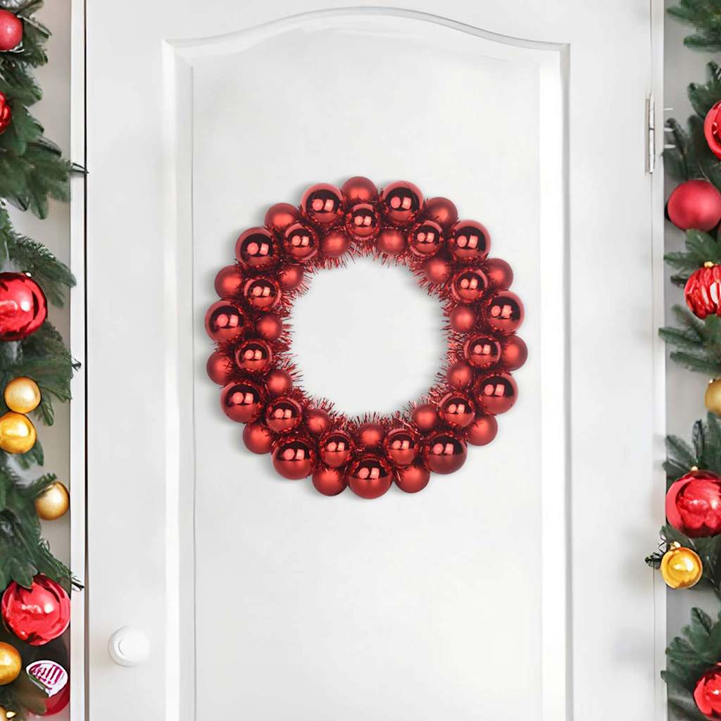 Couronnes de Boules de Noël 2 pcs Rouge 33 x 33 x 7 cm - XIOS