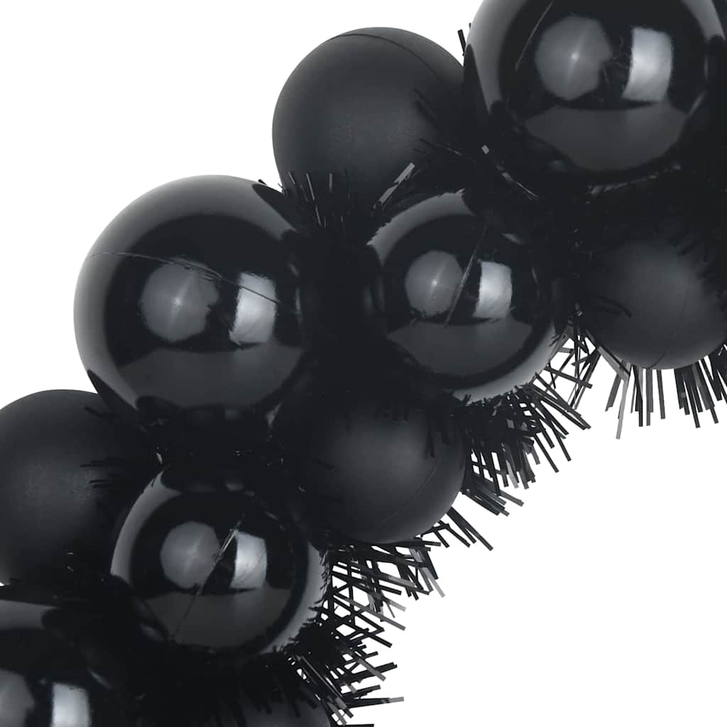 Couronnes de Boules de Noël 2 pcs Noir 33 x 33 x 7 cm