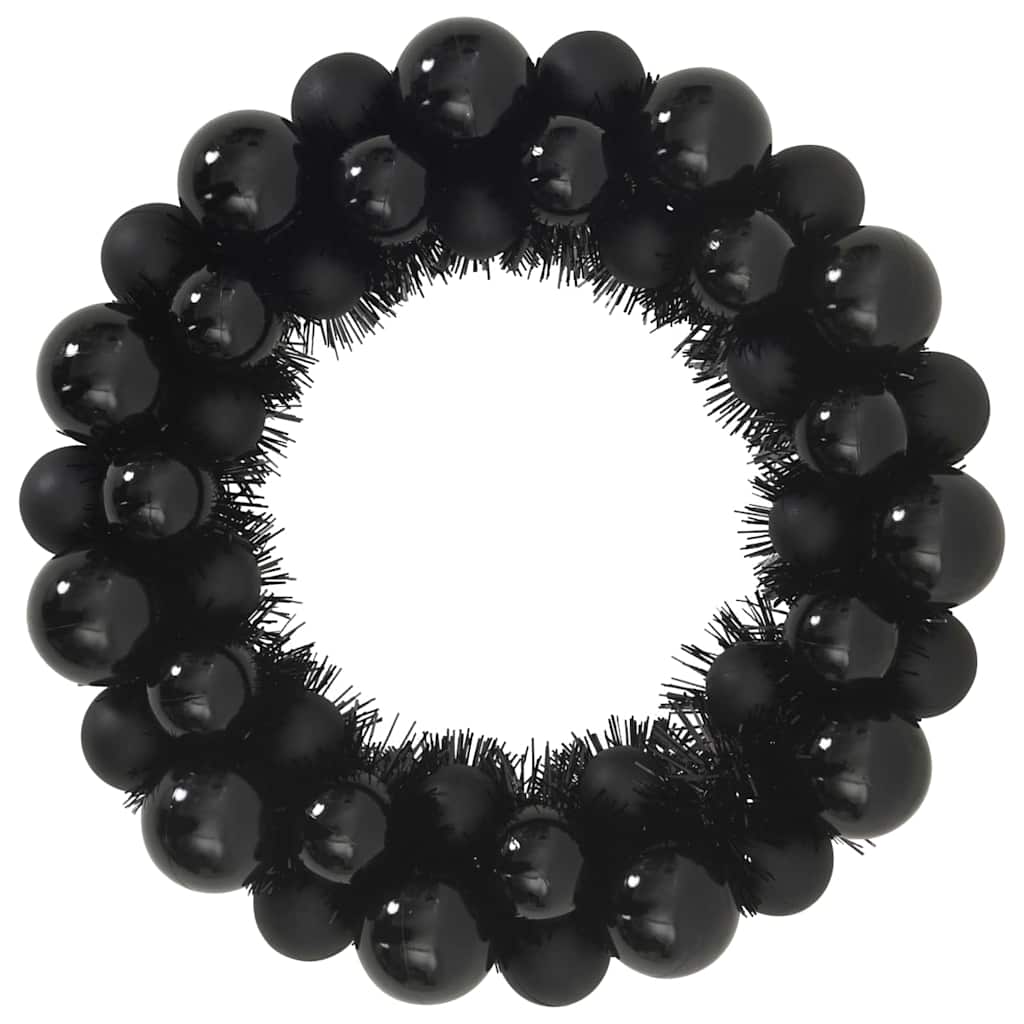 Couronnes de Boules de Noël 2 pcs Noir 33 x 33 x 7 cm