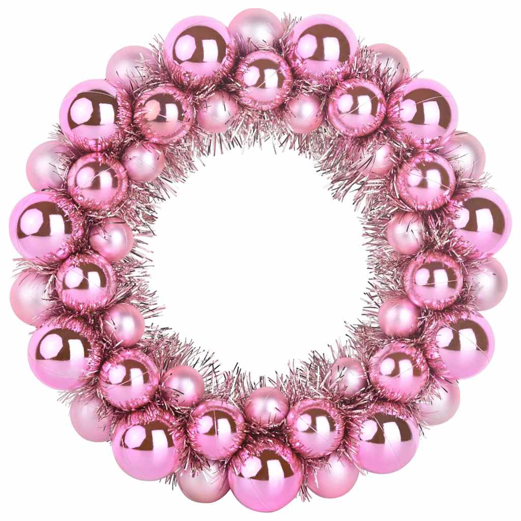 Couronnes de Boules de Noël 2 pcs Rose 33 x 33 x 7 cm - XIOS