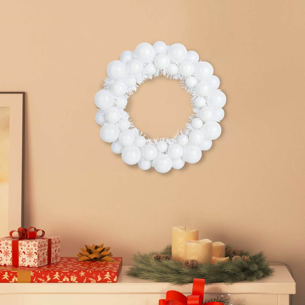 Couronnes de Boules de Noël 2 pcs Blanc 33 x 33 x 7 cm - XIOS