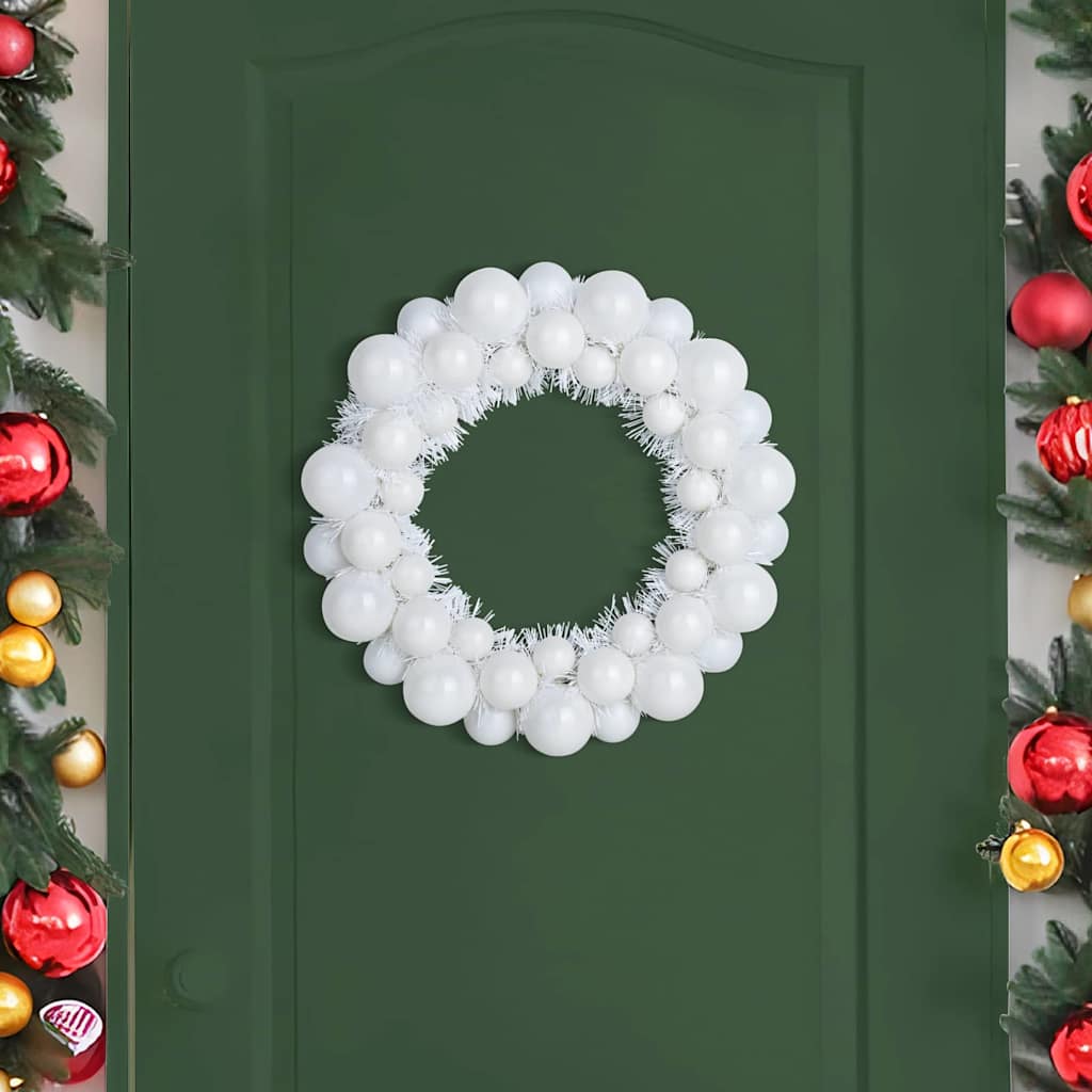 Couronnes de Boules de Noël 2 pcs Blanc 33 x 33 x 7 cm - XIOS