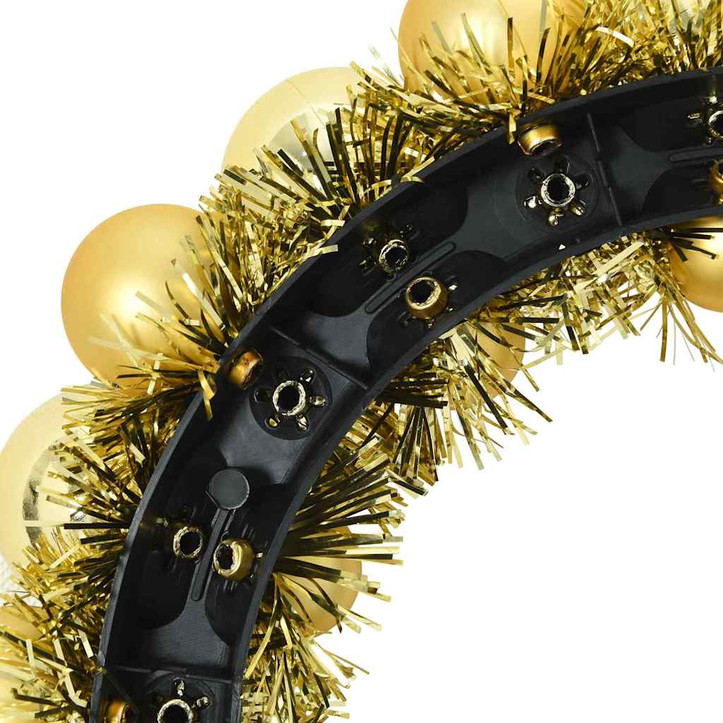 Couronnes de Boules de Noël 2 pcs Doré 33 x 33 x 7 cm - XIOS