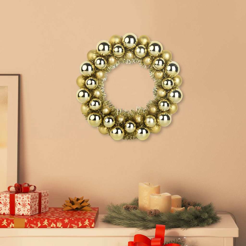 Couronnes de Boules de Noël 2 pcs Doré 33 x 33 x 7 cm - XIOS