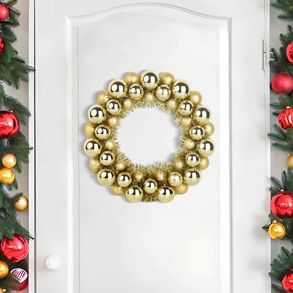 Couronnes de Boules de Noël 2 pcs Doré 33 x 33 x 7 cm - XIOS