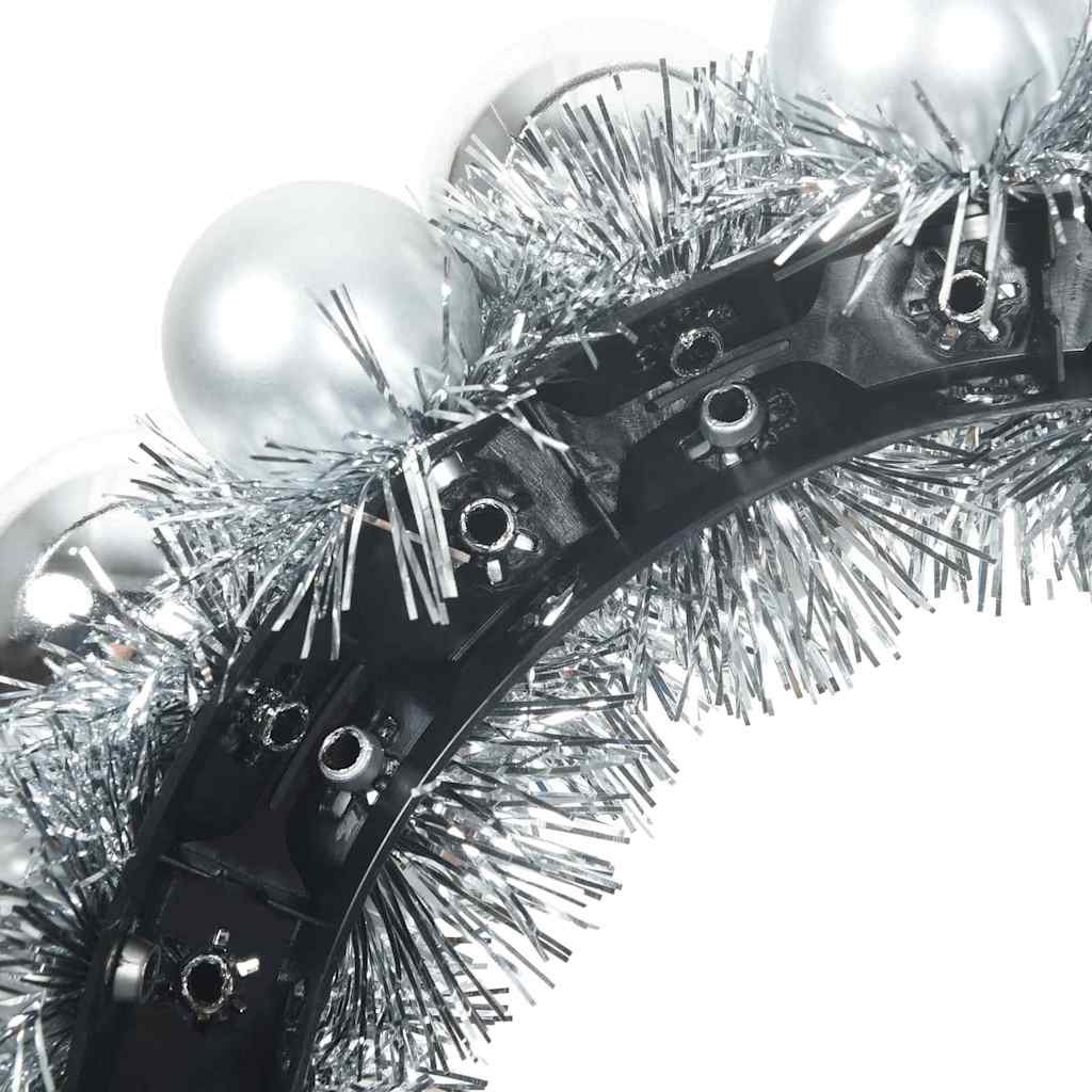 Couronnes de Boules de Noël 2 pcs Argent 33 x 33 x 7 cm - XIOS