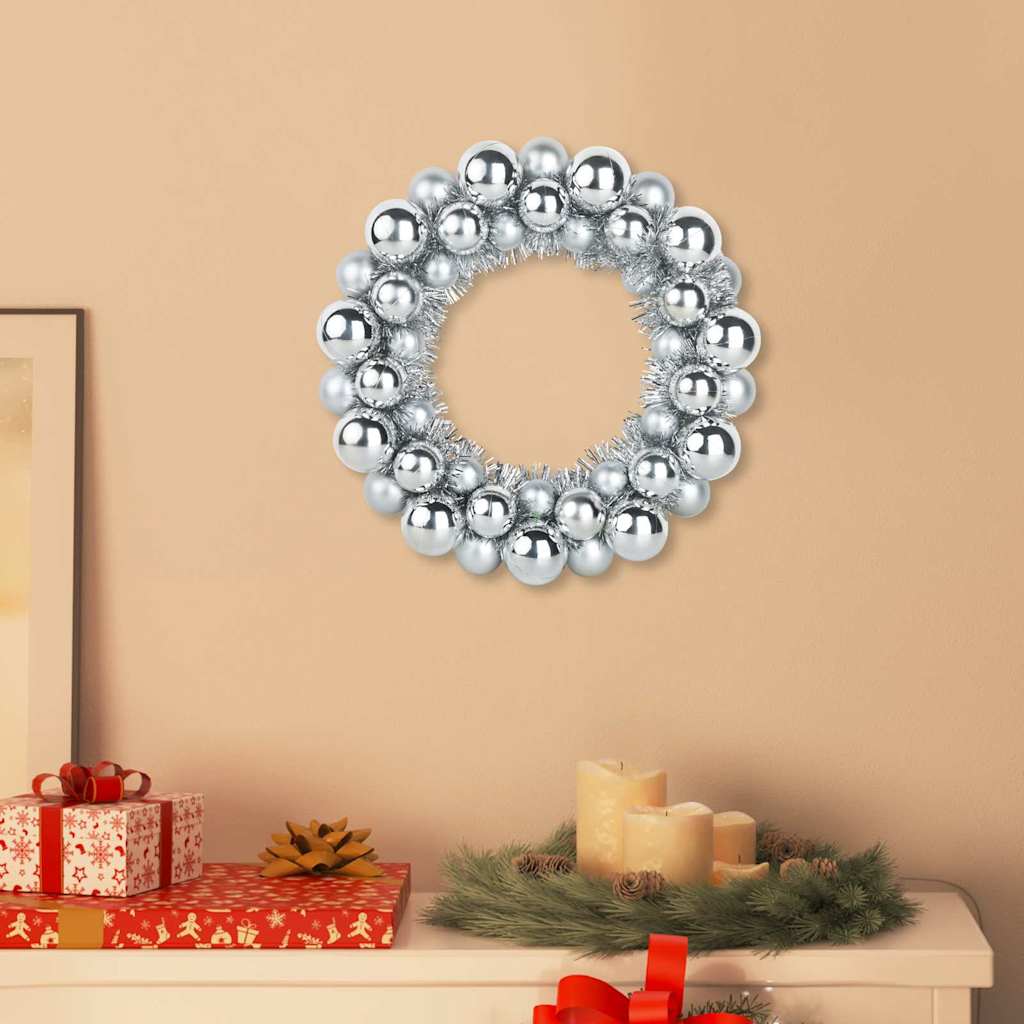 Couronnes de Boules de Noël 2 pcs Argent 33 x 33 x 7 cm - XIOS