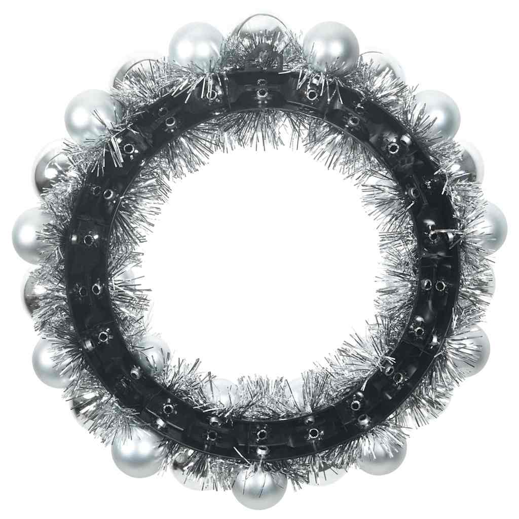 Couronnes de Boules de Noël 2 pcs Argent 33 x 33 x 7 cm - XIOS