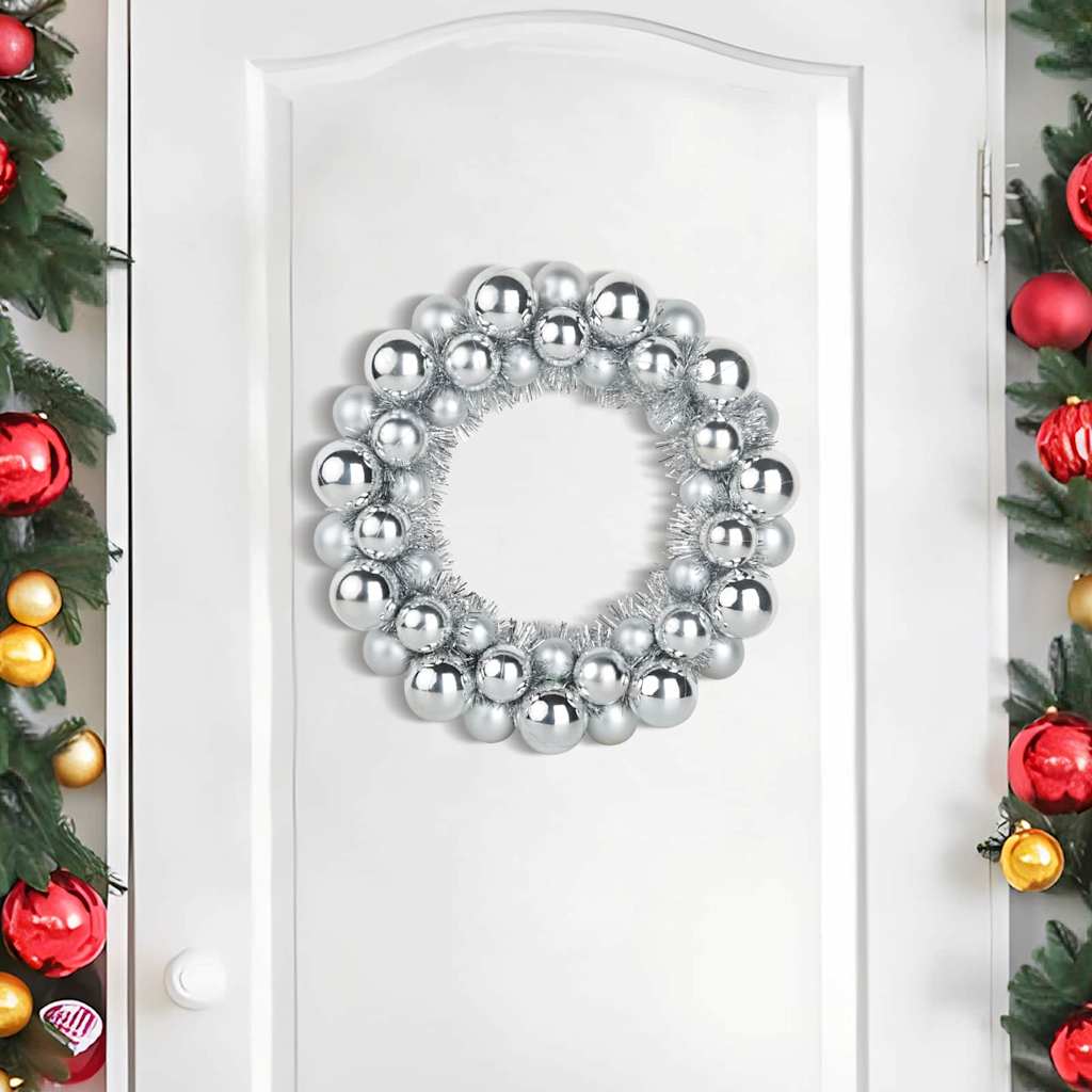 Couronnes de Boules de Noël 2 pcs Argent 33 x 33 x 7 cm - XIOS