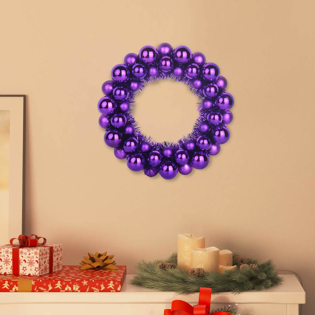 Couronnes de Boules de Noël 2 pcs Lilas 33 x 33 x 7 cm - XIOS