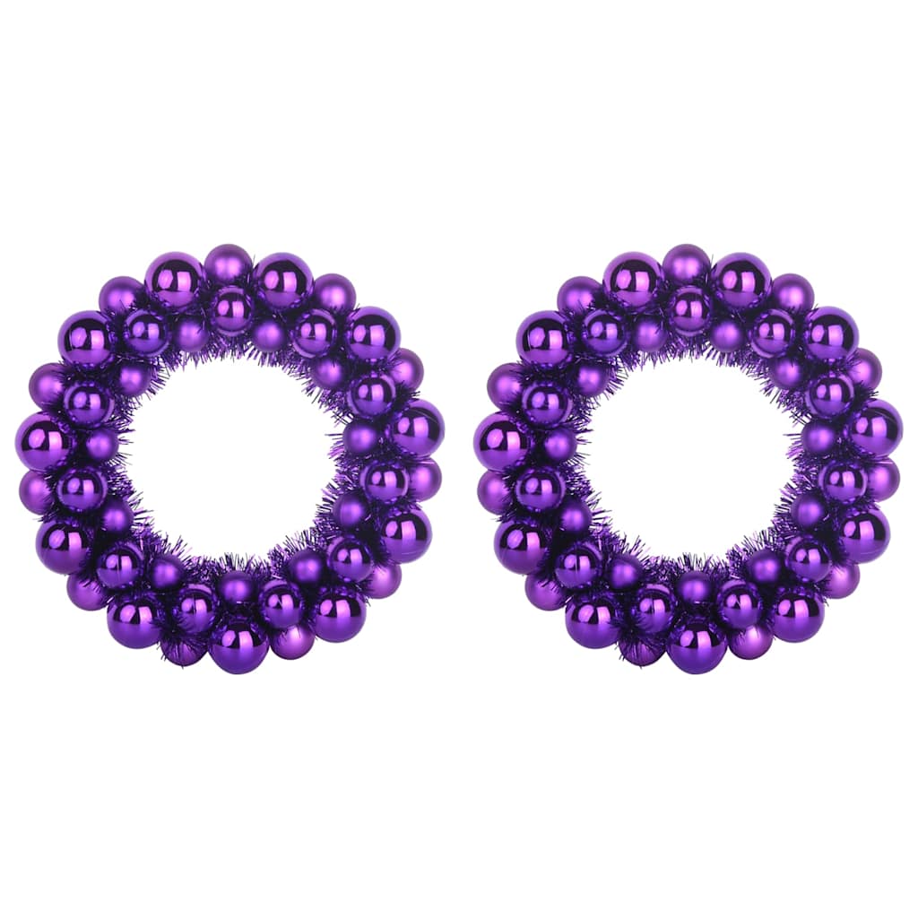 Couronnes de Boules de Noël 2 pcs Lilas 33 x 33 x 7 cm - XIOS