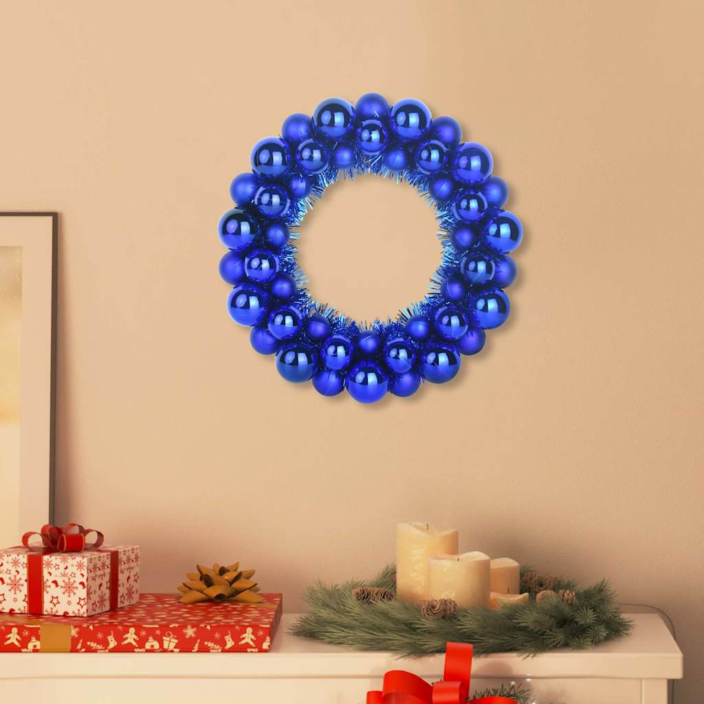 Couronnes de Boules de Noël 2 pcs Bleu 33 x 33 x 7 cm - XIOS