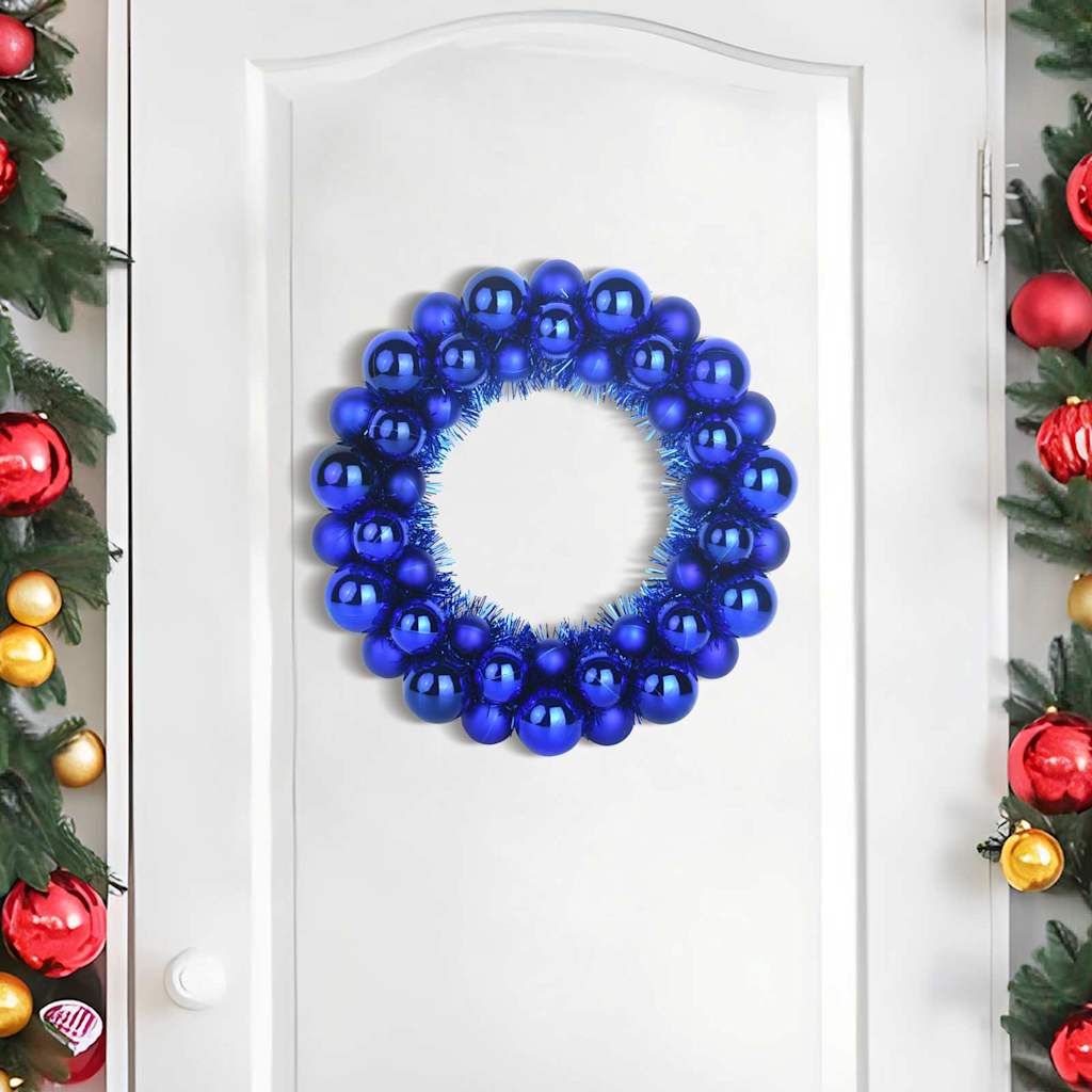 Couronnes de Boules de Noël 2 pcs Bleu 33 x 33 x 7 cm - XIOS