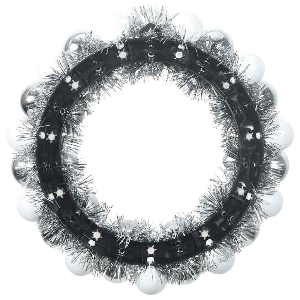 Couronnes de Boules de Noël 2 pcs Blanc et Argent - XIOS