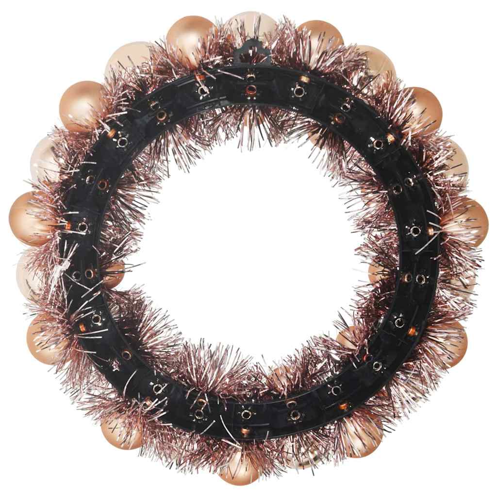 Couronnes de Boules de Noël 2 pcs Rose doré 33 x 33 x 7 cm - XIOS