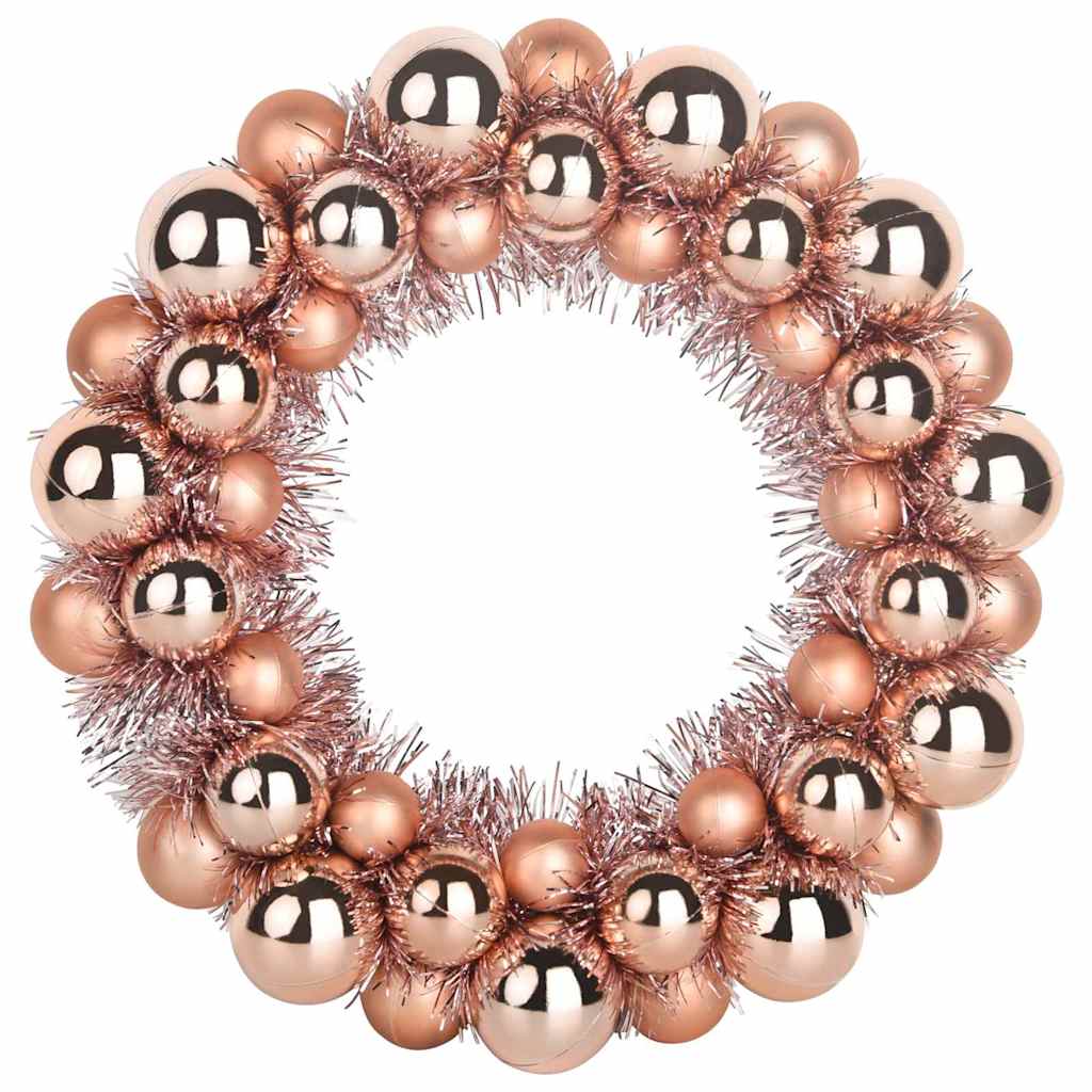 Couronnes de Boules de Noël 2 pcs Rose doré 33 x 33 x 7 cm - XIOS
