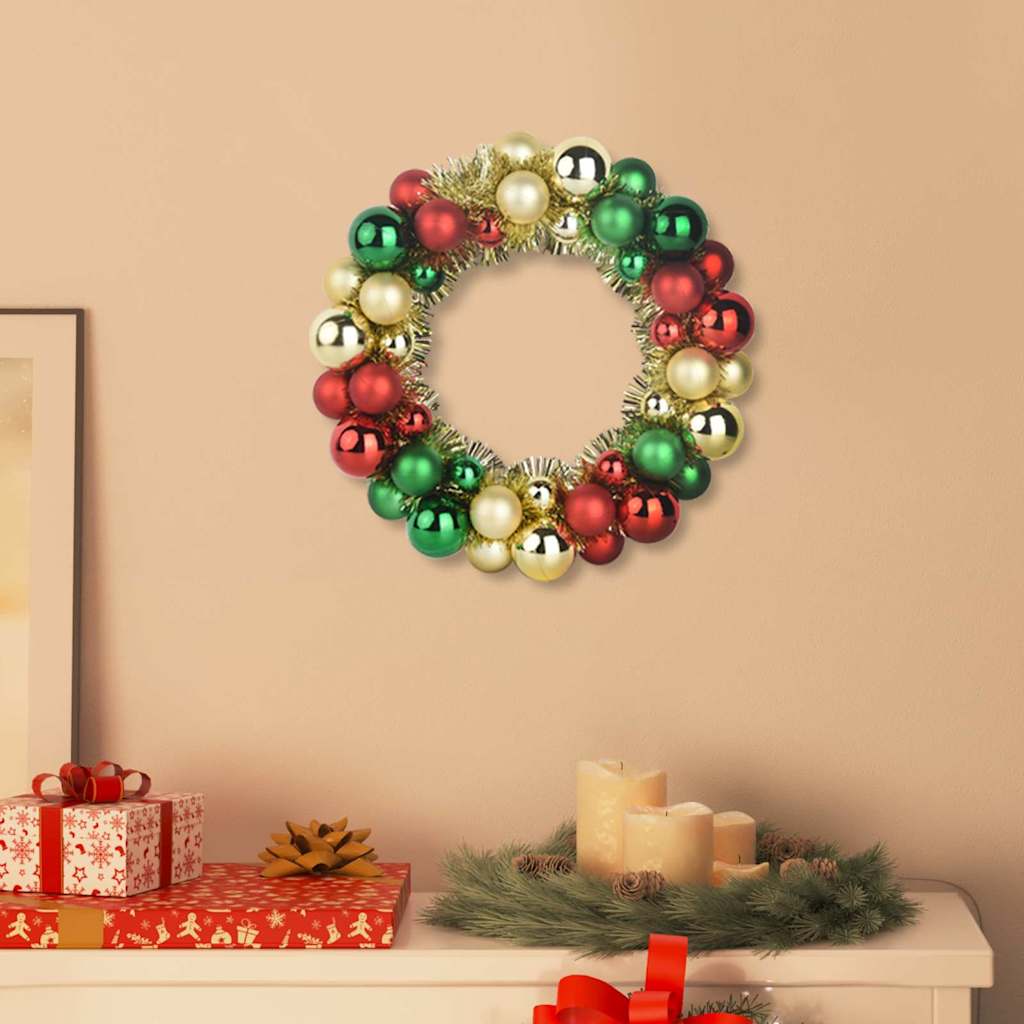 Couronnes de Boules de Noël 2 pcs Multicolore 33 x 33 x 7 cm - XIOS