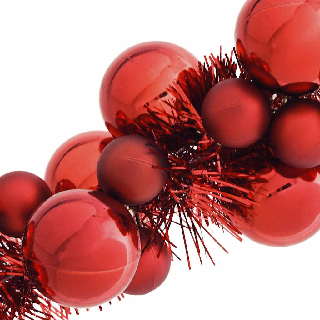 Guirlande de Boules de Noël Rouge 186 cm Polystyrène - XIOS