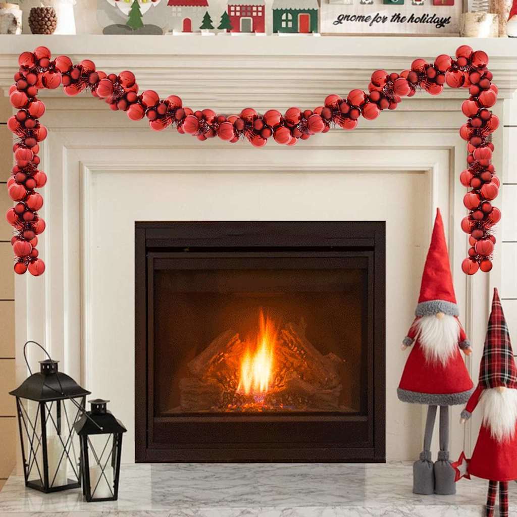 Guirlande de Boules de Noël Rouge 186 cm Polystyrène - XIOS