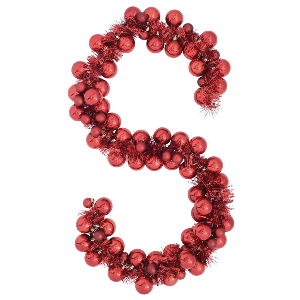 Guirlande de Boules de Noël Rouge 186 cm Polystyrène - XIOS