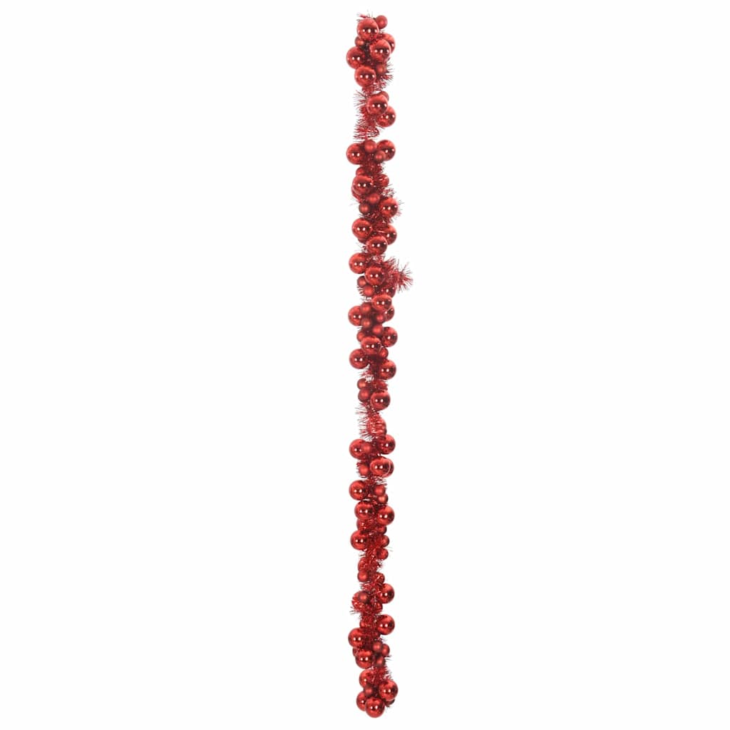 Guirlande de Boules de Noël Rouge 186 cm Polystyrène - XIOS