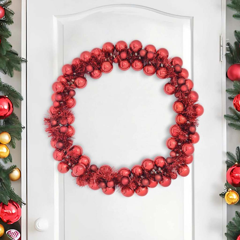 Guirlande de Boules de Noël Rouge 186 cm Polystyrène - XIOS