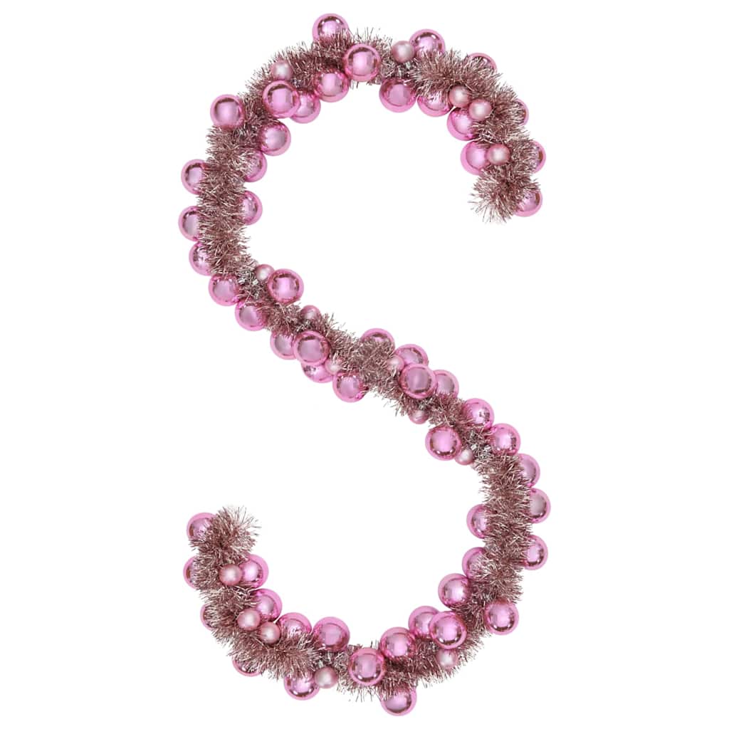 Guirlande de Boules de Noël Rose 186 cm Polystyrène - XIOS