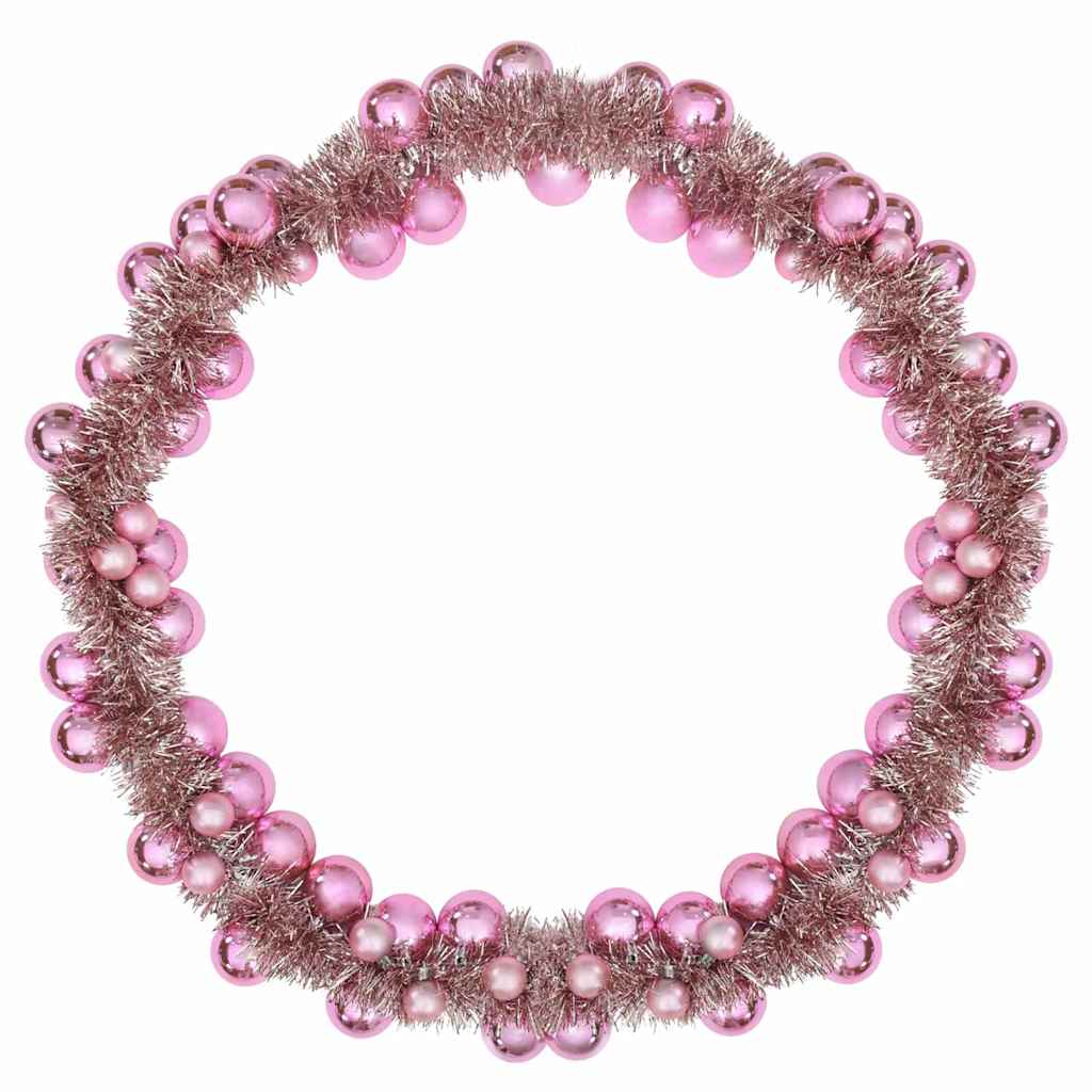 Guirlande de Boules de Noël Rose 186 cm Polystyrène - XIOS