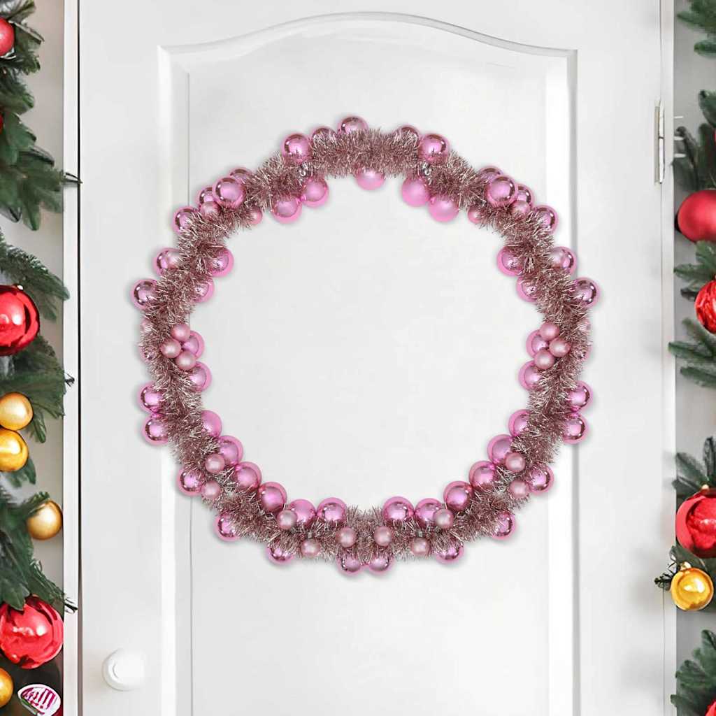 Guirlande de Boules de Noël Rose 186 cm Polystyrène - XIOS