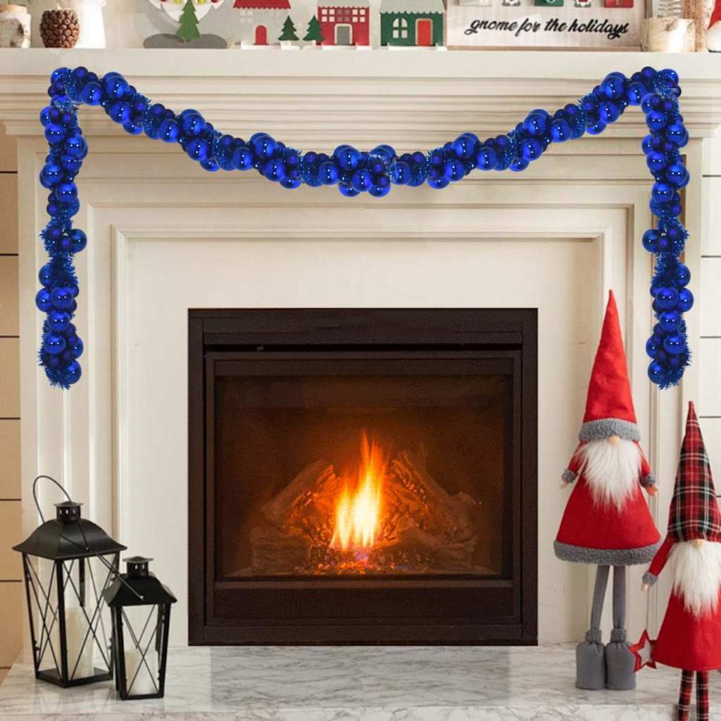 Guirlande de Boules de Noël Bleu 186 cm Polystyrène - XIOS