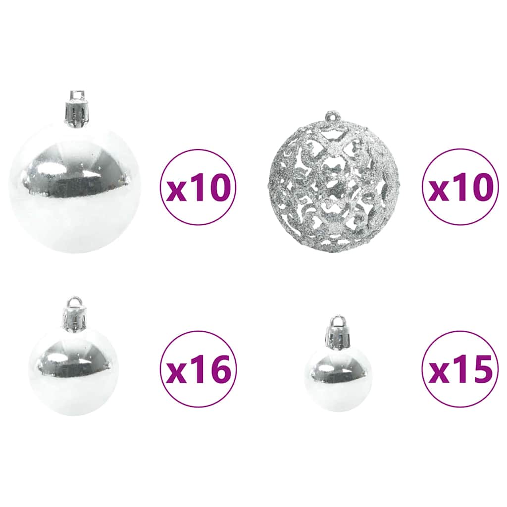 Ensemble de Boules de Noël 120 pcs Argent Plastique - XIOS