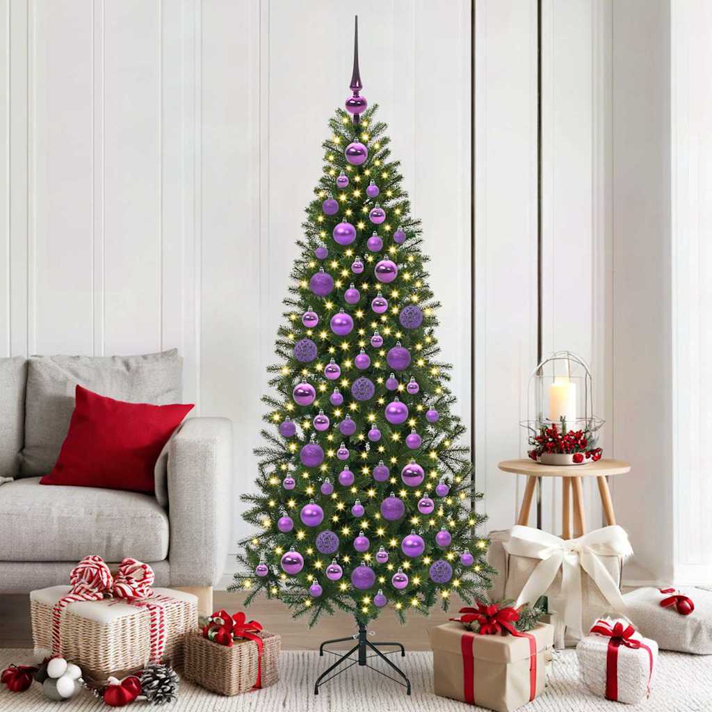 Ensemble de Boules de Noël avec 300 LED 120 pcs Lilas Plastique - XIOS