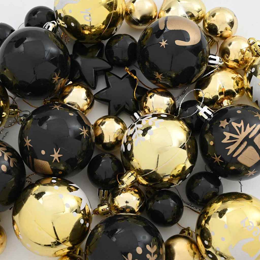 Ensemble de Boules de Noël 40 pcs Noir et or Plastique - XIOS