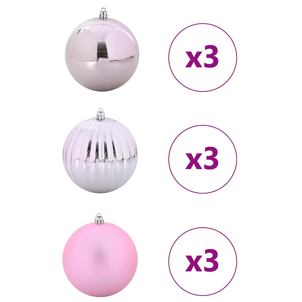 Ensemble de Boules de Noël 9 pcs Rose - XIOS