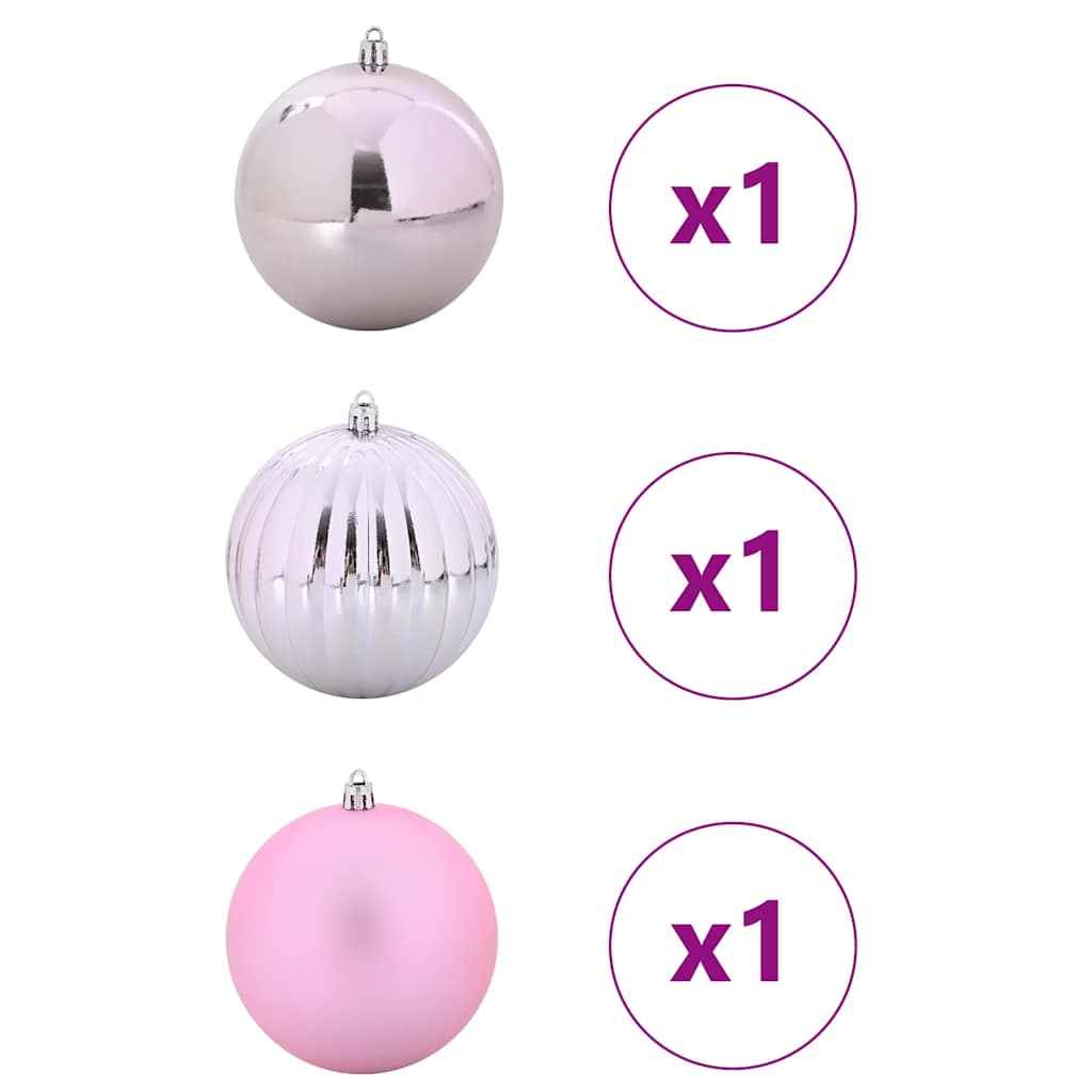 Ensemble de Boules de Noël 3 pcs Rose - XIOS