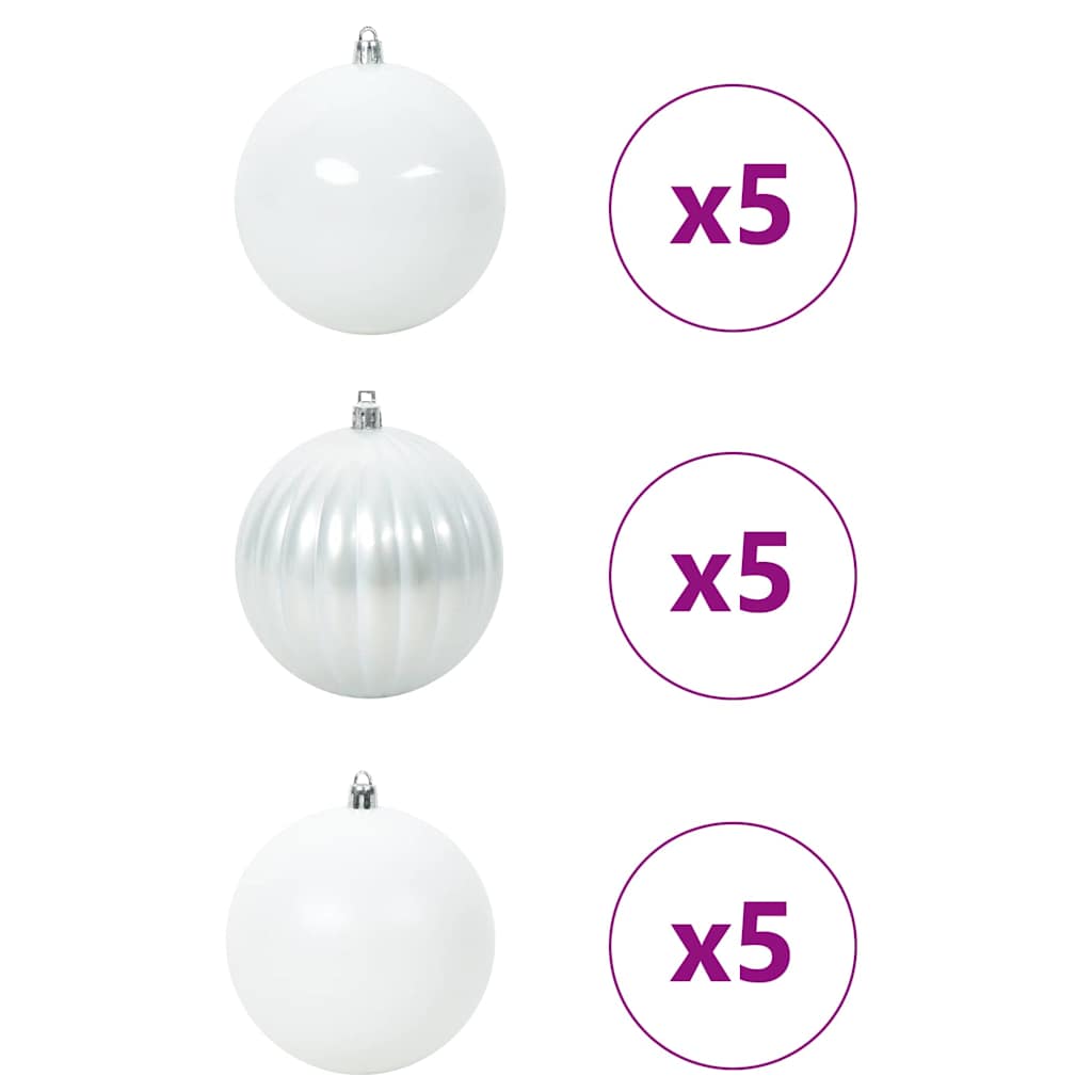 Ensemble de Boules de Noël 15 pcs Blanc XL - XIOS