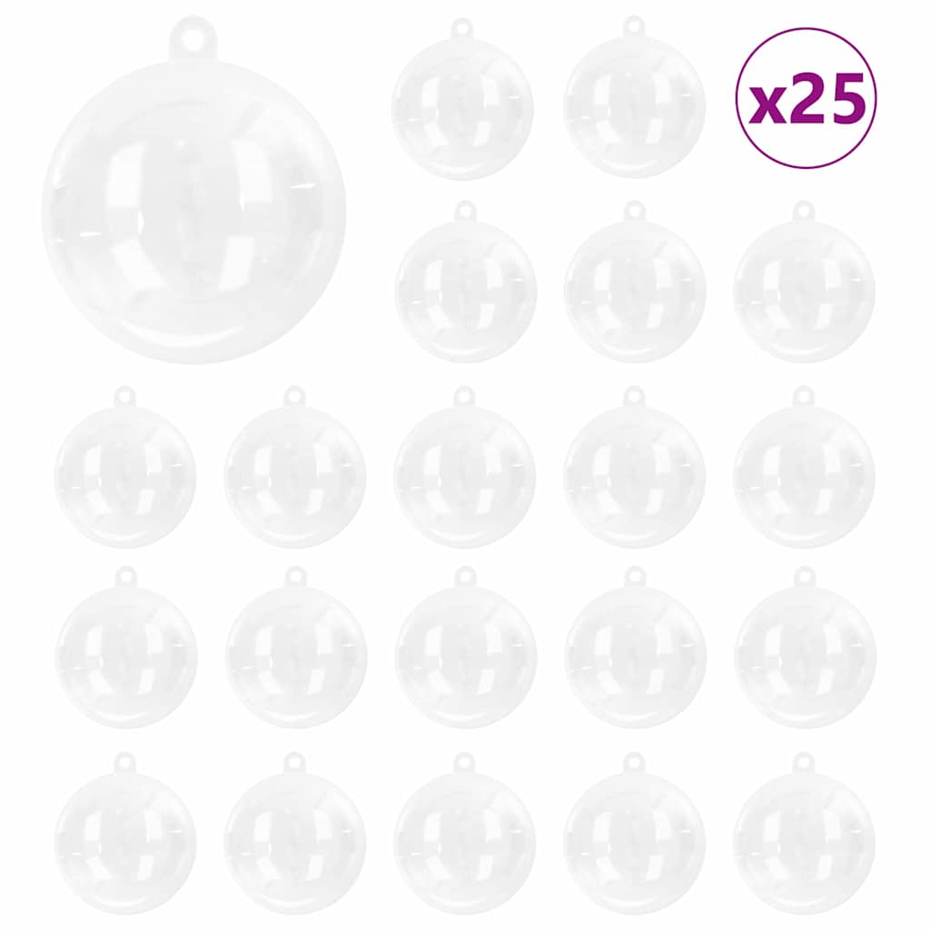 Ensemble de Boules de Noël 25 pcs Transparent Ø 10 cm - XIOS