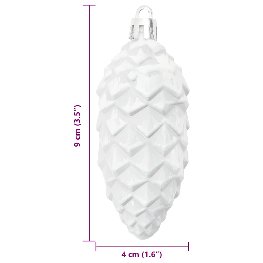 Boule de Pomme de Pin de Noël 40 pcs Blanc - XIOS