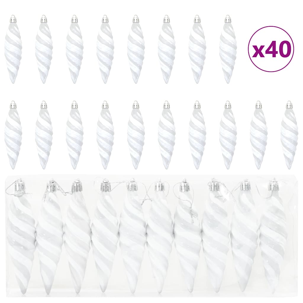 Boule en forme de spirale de Noël 40 pcs Blanc - XIOS