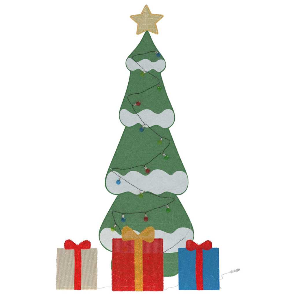 Sapin de Noël lumineux avec 3 boîtes-cadeaux 2D blanc chaud - XIOS