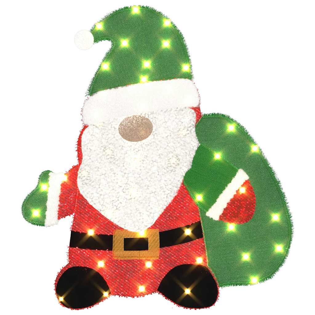 Père Noël éclairé Blanc chaud 62 x 70 cm Tissu en Guirlande - XIOS