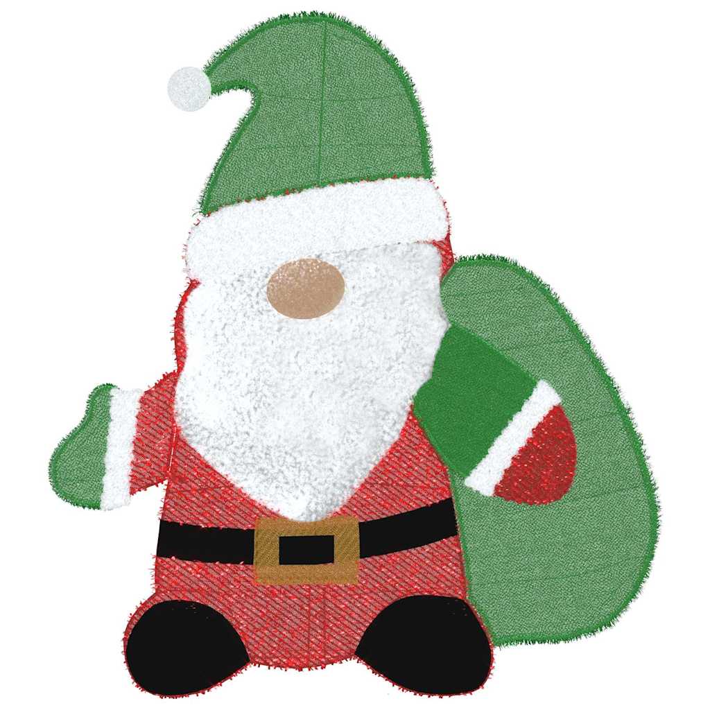 Père Noël éclairé Blanc chaud 62 x 70 cm Tissu en Guirlande - XIOS